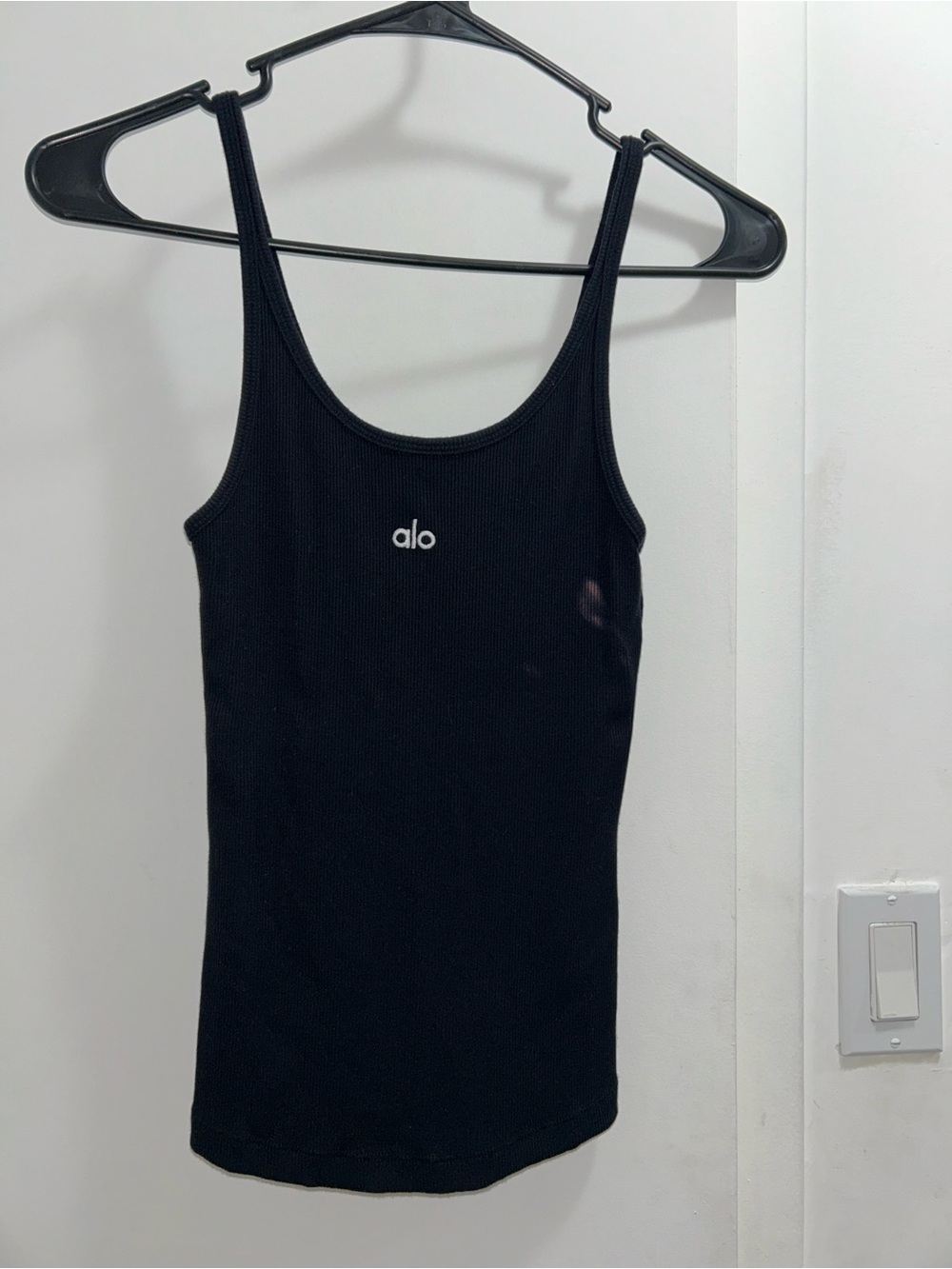 ALO Yoga Black Ribbed Tank Top